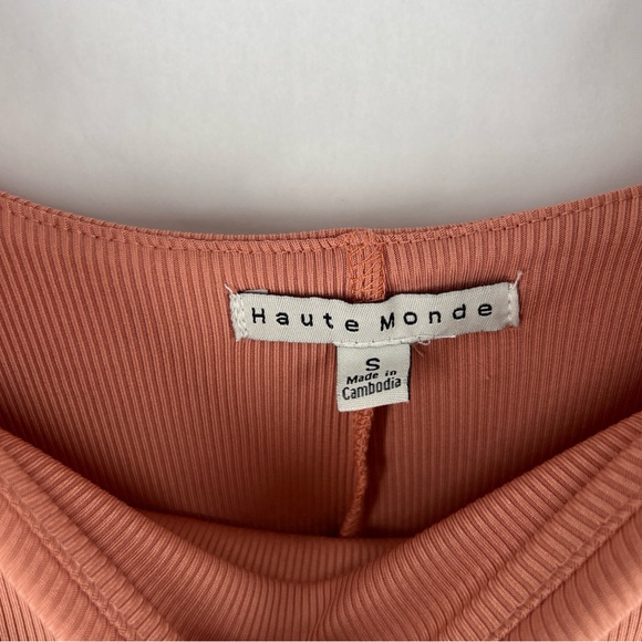 Haute Monde Blush Pink Stretch Ribbed Jersey Knit Side Slit Bodycon Maxi Dress - Picture 5 of 13